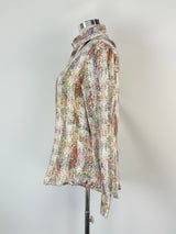 Monza Italy Sheer Floral Print Shirt - L