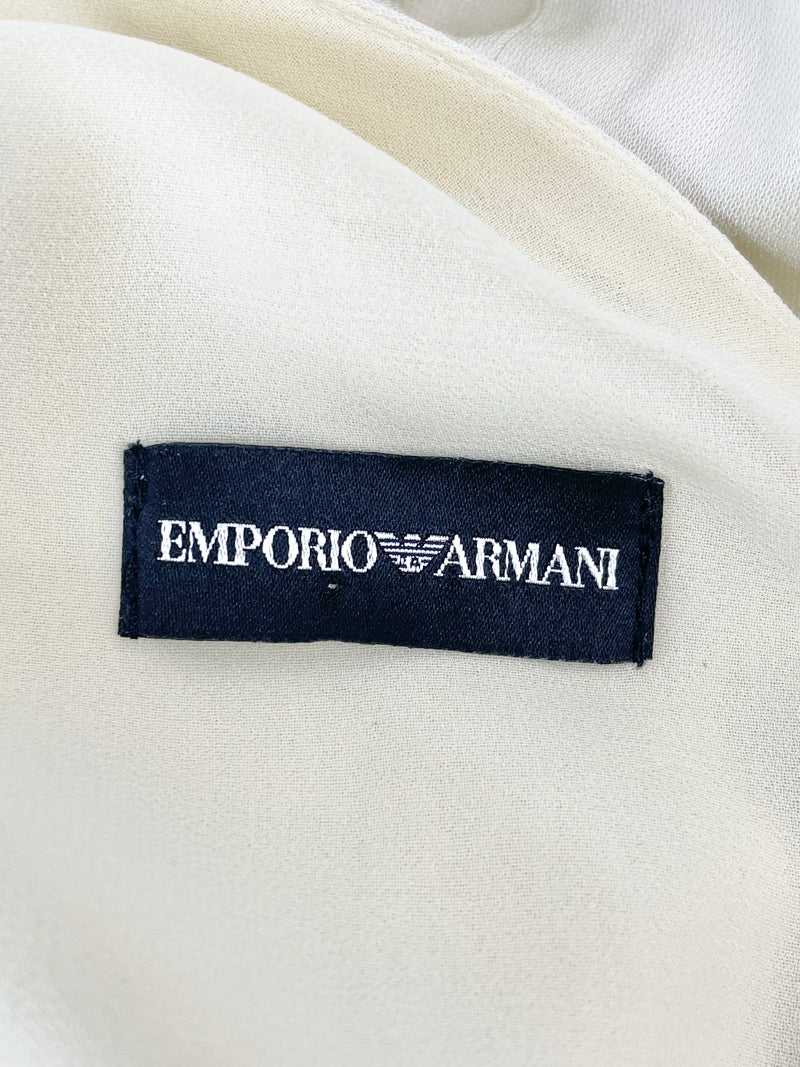 Emporio Armani Two-Tone Bone & Grey Shift Dress - AU14