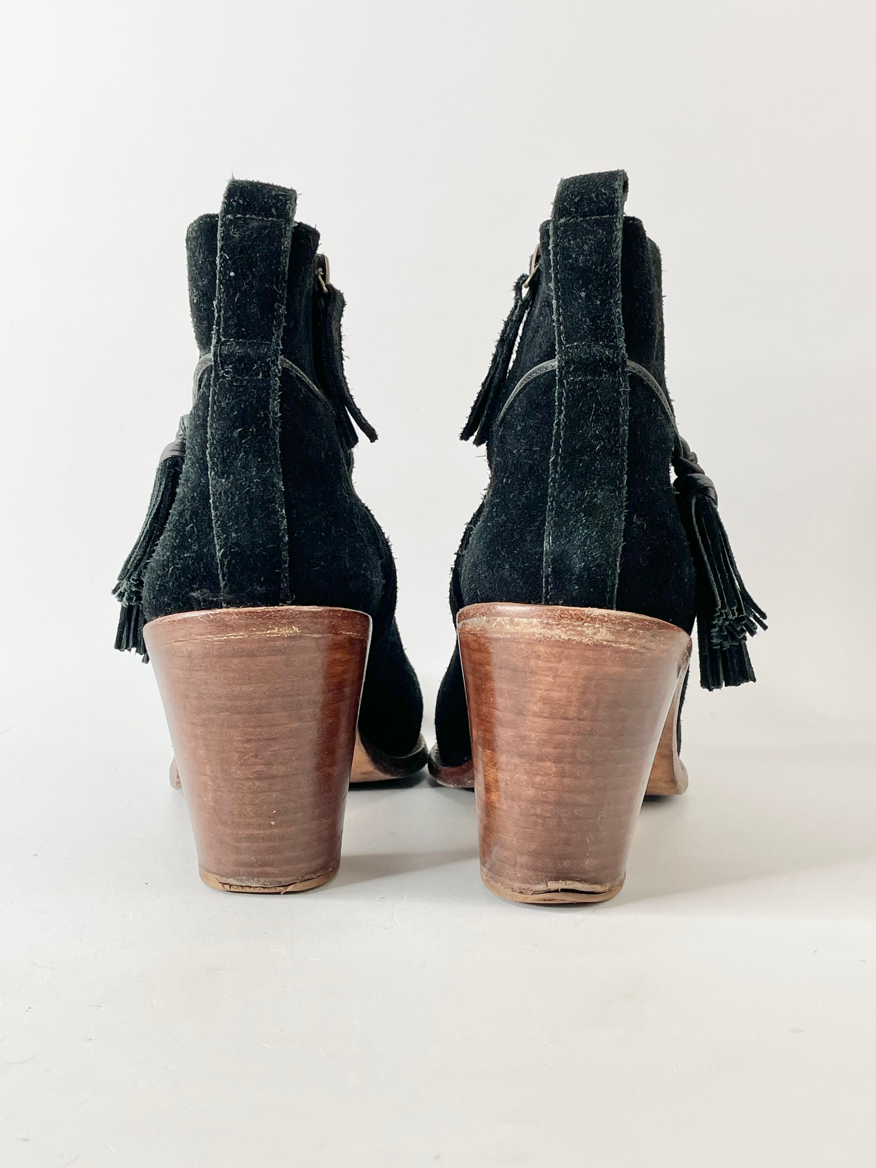 Zimmermann Black Suede Pointed Toe Ankle Boots - EU39
