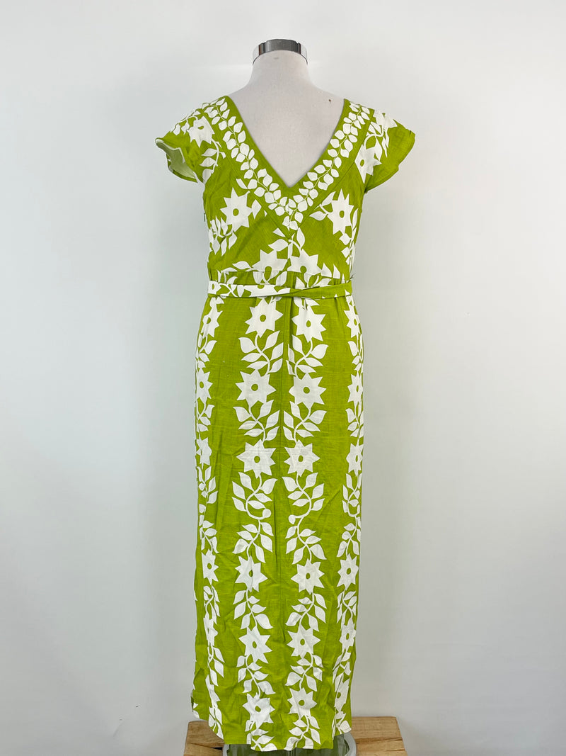 Sacha Drake Chartreuse 'Kahala' Linen-Blend Maxi Dress - AU14