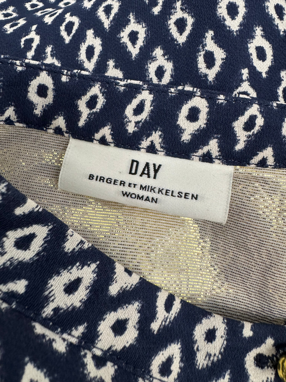 Day Birger et Mikkelsen Blue Patterned Button-Down Blouse - AU8/10
