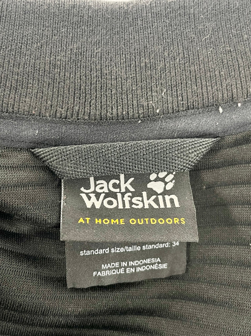 Jack Wolfskin Black Ribbed Fleece Jacket - AU6/8