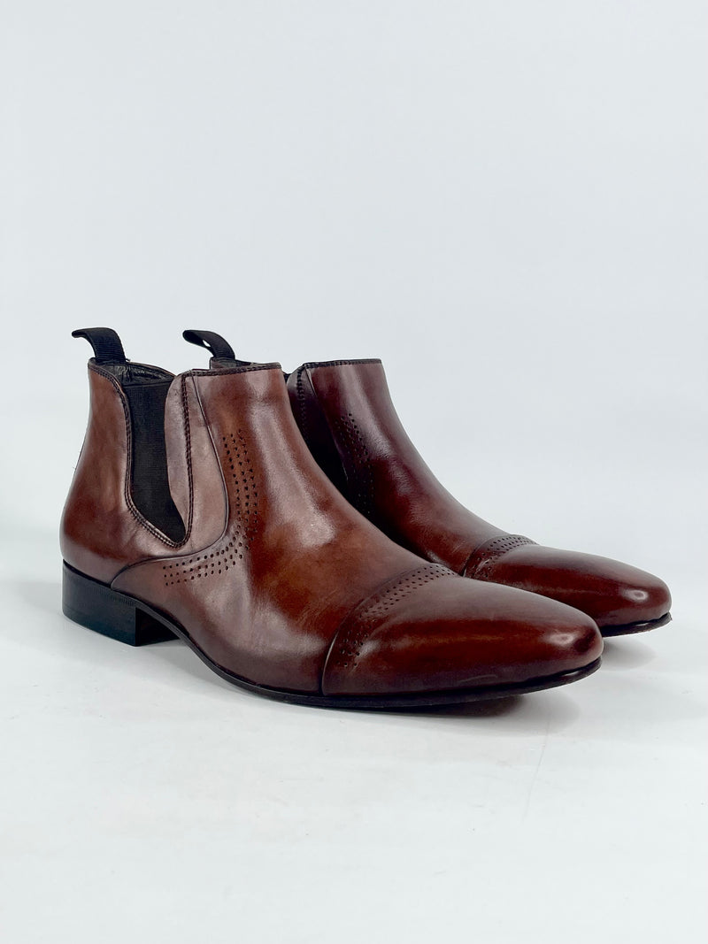 Batsanis Whiskey Leather 'Mascot' Gussett Boots - EU40