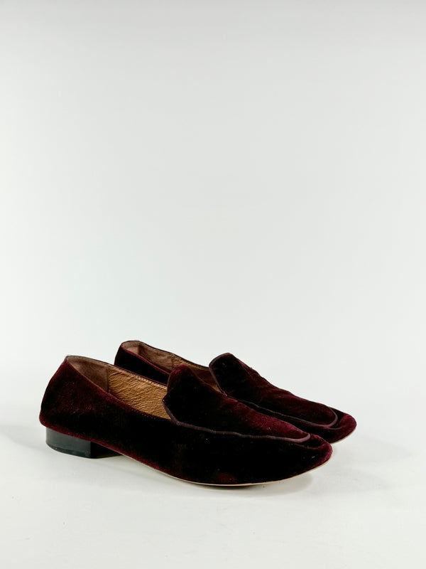 Country Road Merlot Velvet Loafers - EU39