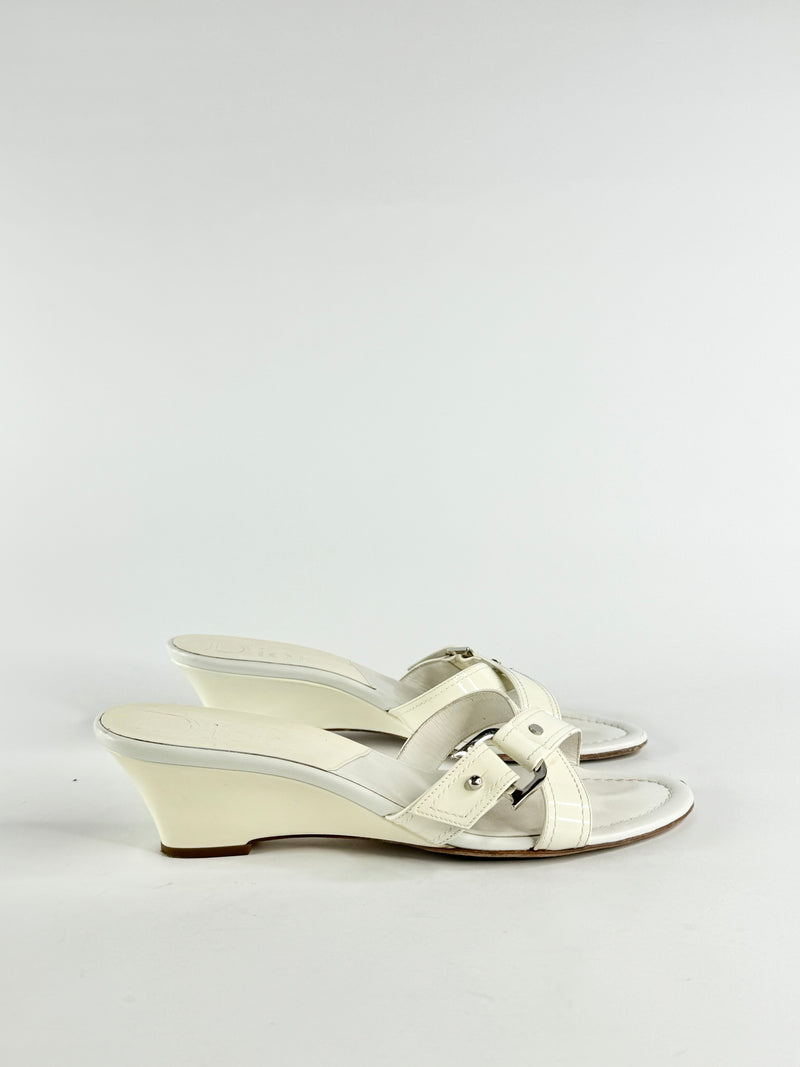 Christian Dior White Strap Mules - EU40