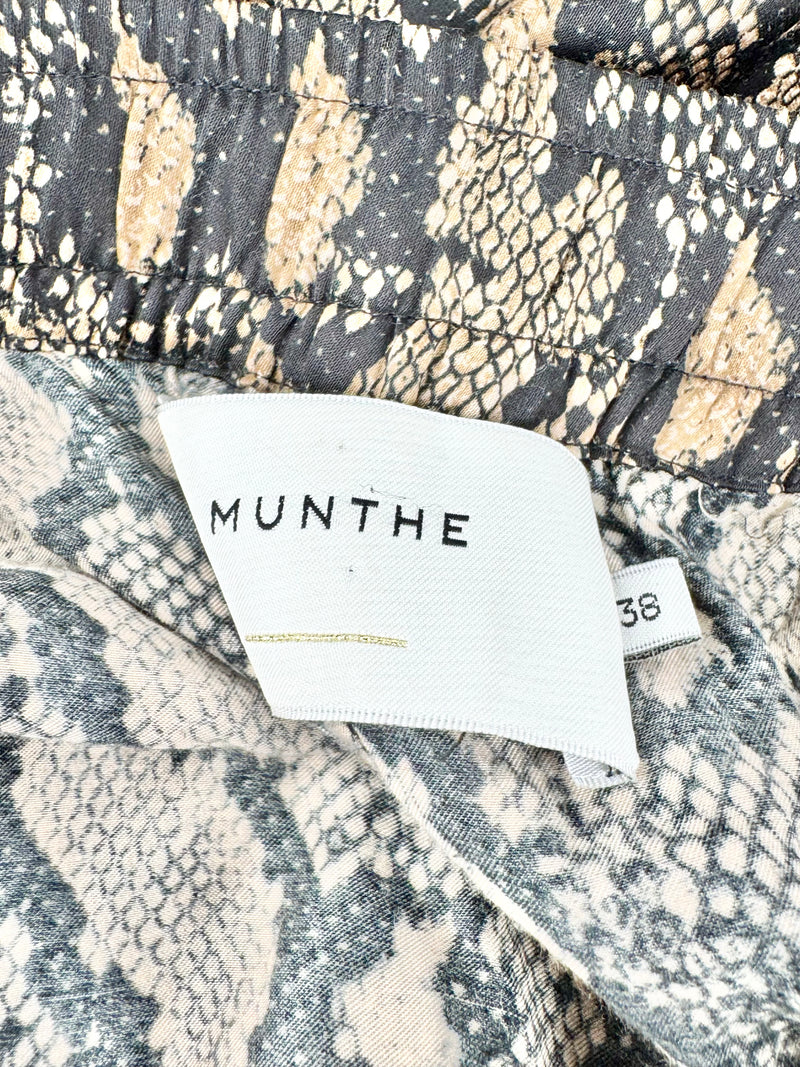 Munthe Gold Snakeskin Pattern Viscose Slacks - AU8