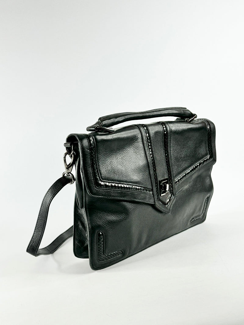 Mimco Black Grained Satchel