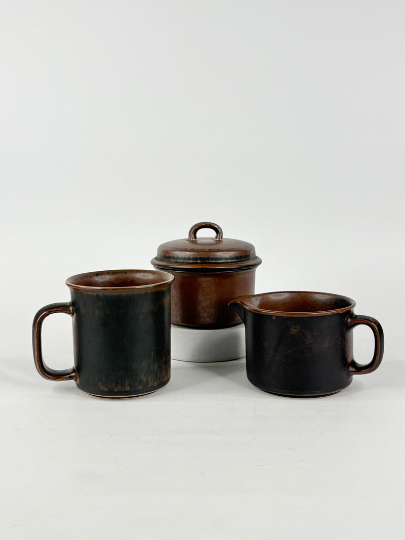 Arabia Finland Ruska Patterned 3pc Coffee Set