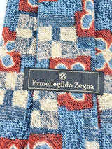 Ermenegildo Zegna Blue Flower-Print Silk Tie