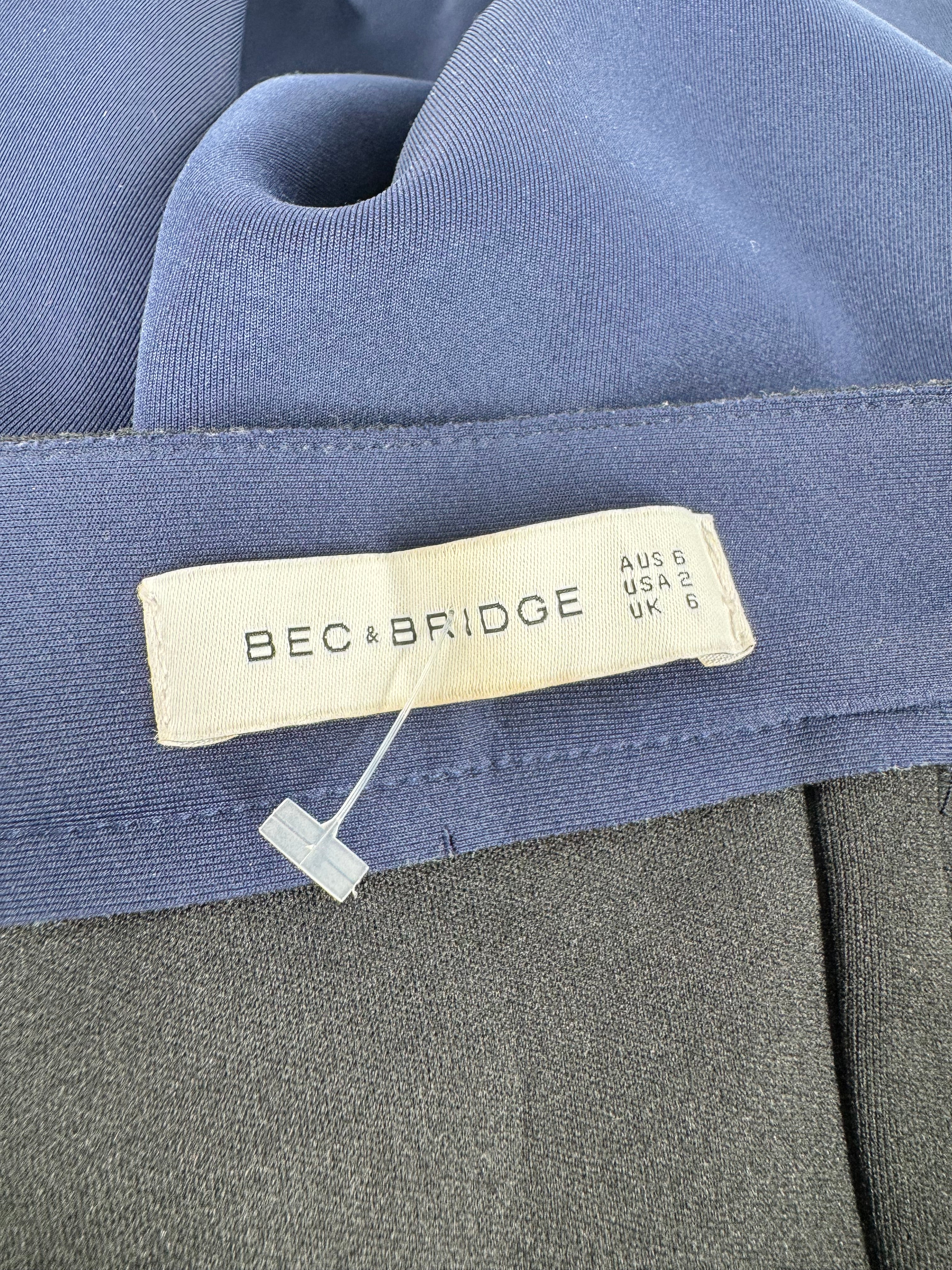 Bec & Bridge Navy Blue Button Up Wrap Skirt - AU6