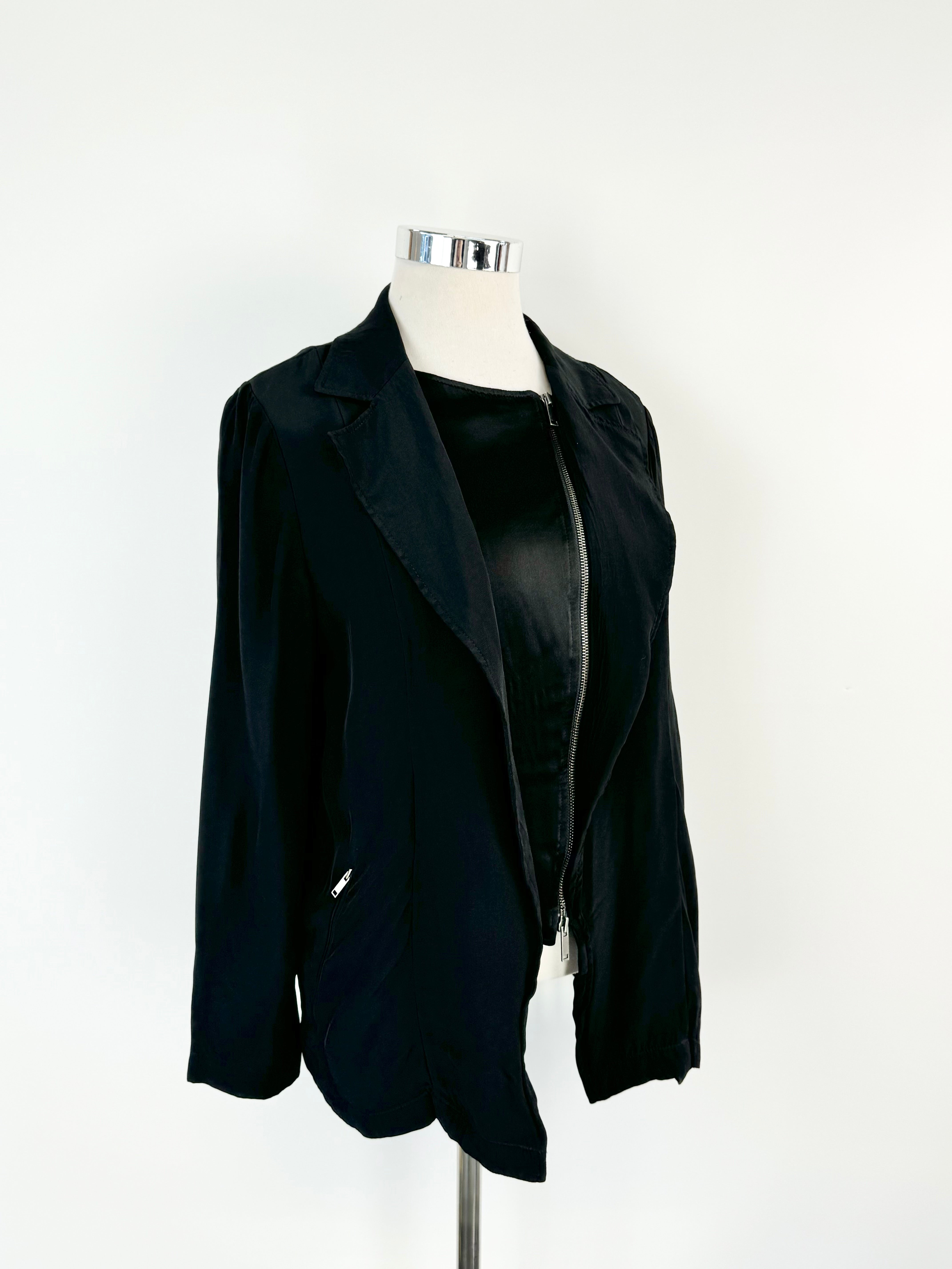 Pure DKNY Black Zippered Jacket - AU12
