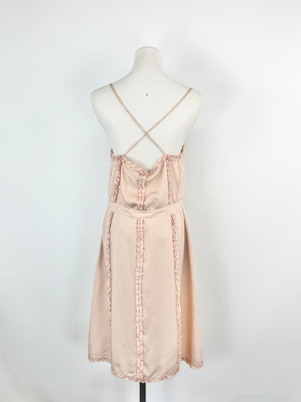 Little Joe Coral Peony Frill Dress - AU10