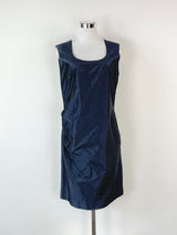 Breathless Navy Blue Satin 'Duchess' Cocktail Dress - AU12