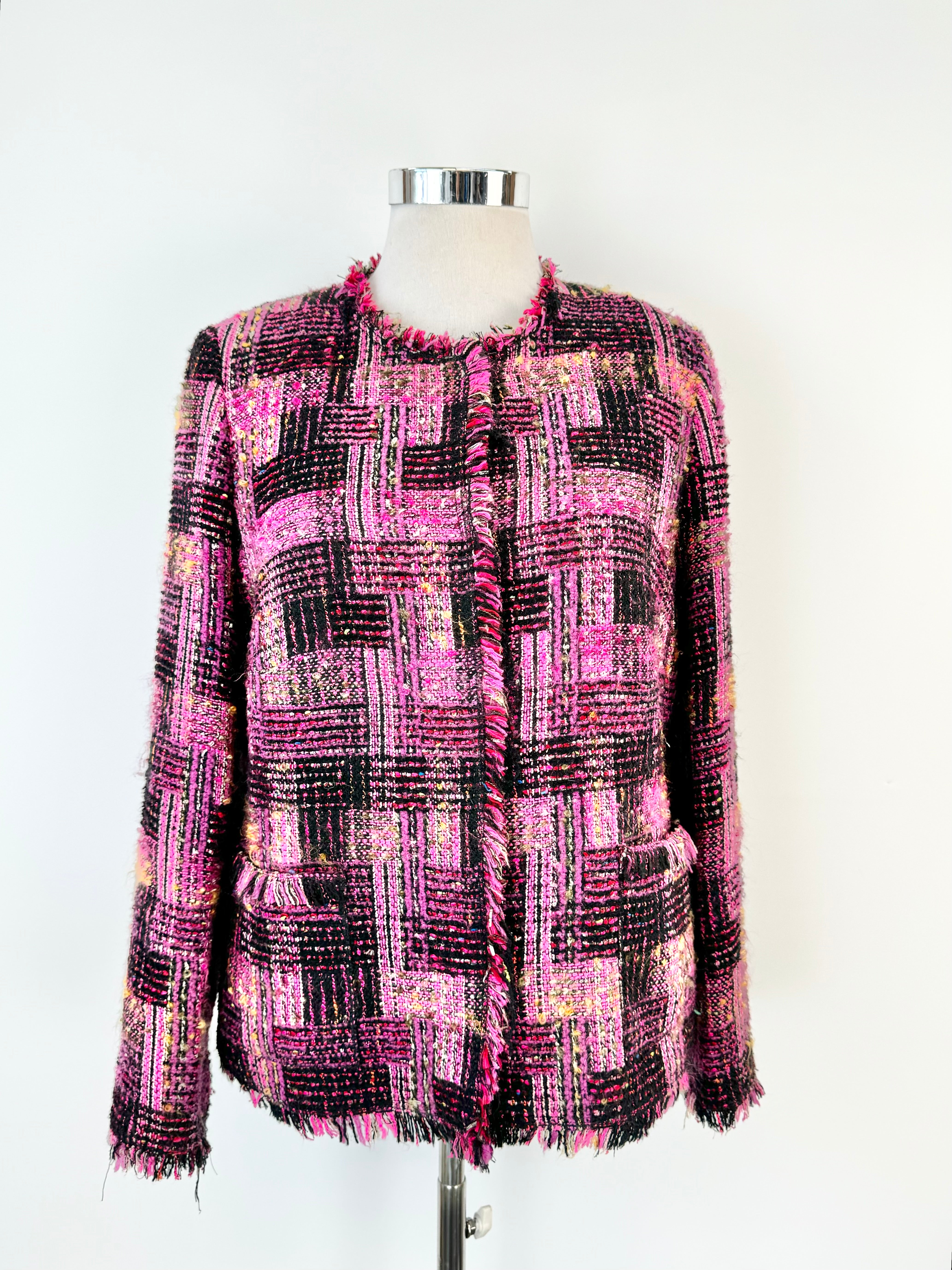 Basler Hot Pink Tweed Blazer - AU16/18