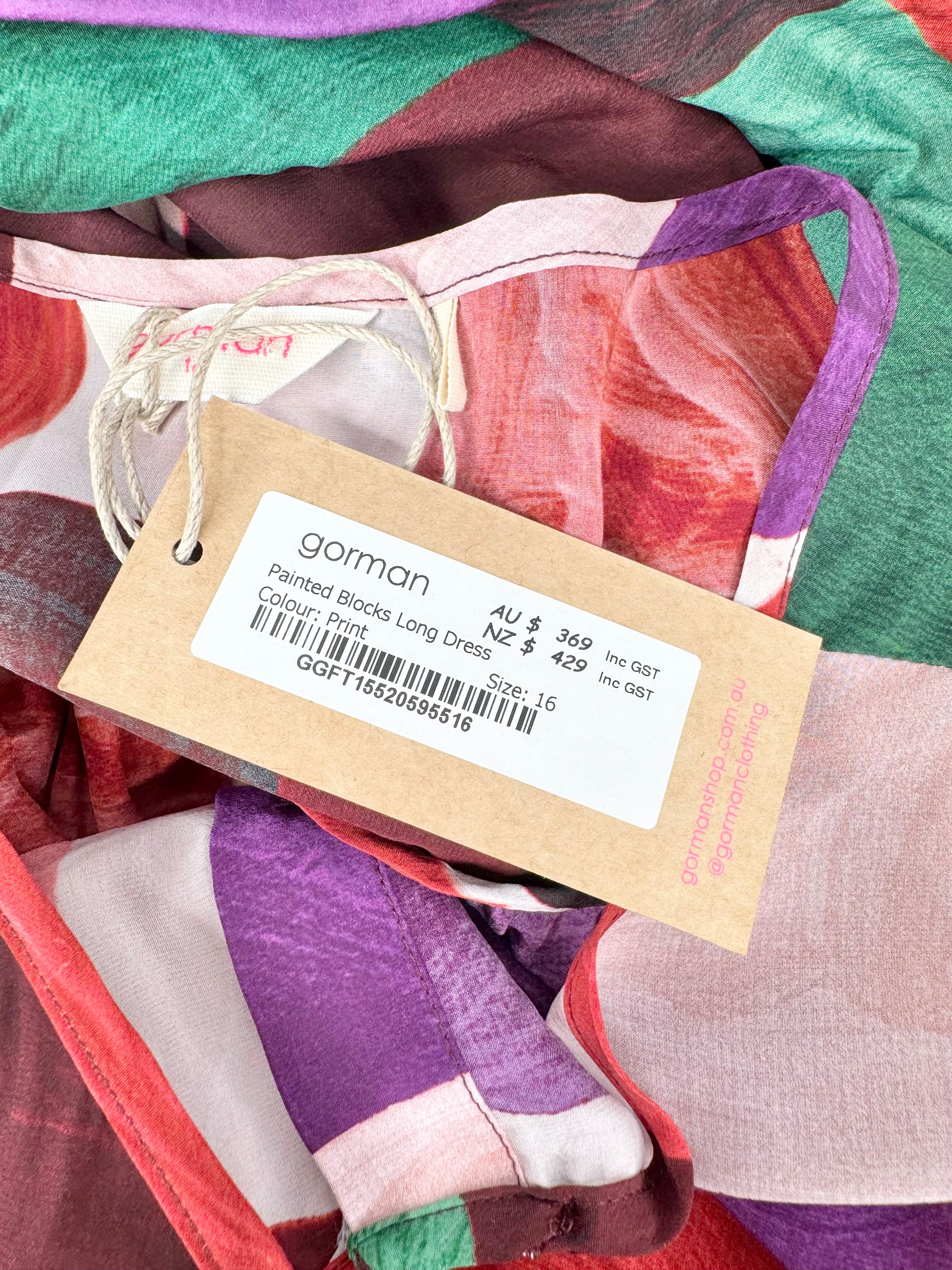 Gorman Multicolour 'Painted Blocks' Long Dress NWT - AU16