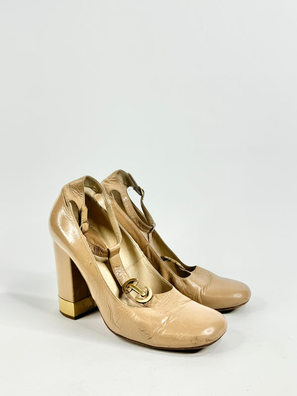 Chloe Latte T-Bar Heels - EU38