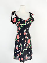 Alice McCall 'Confetti' Black & Floral Silk Blend Summer Dress - AU10