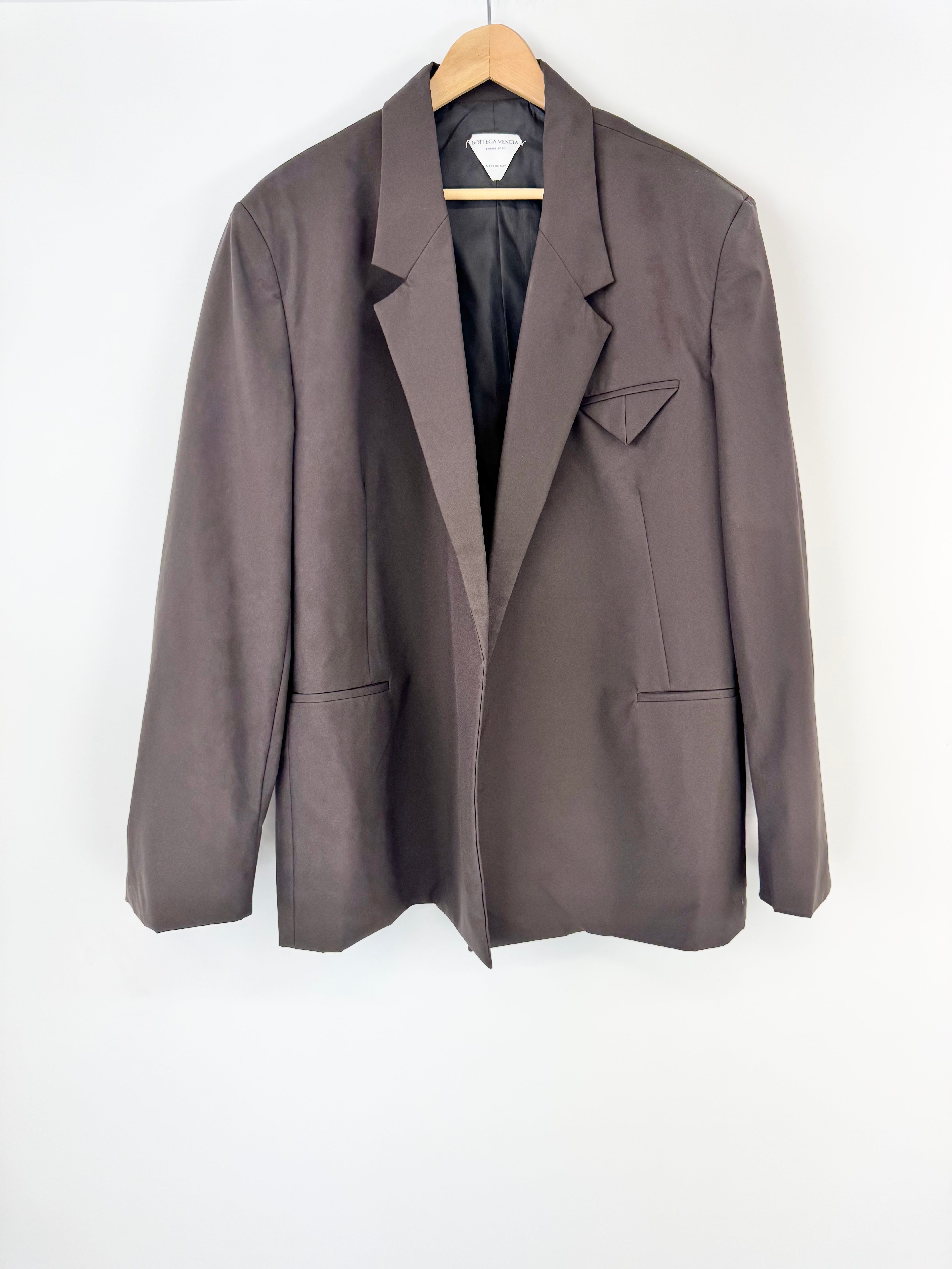 Bottega Venata Deep Brown Spring 2020 Open Blazer - 52