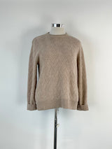 Guess Beige Knitted Wool-Blend Sweater - AU14/16