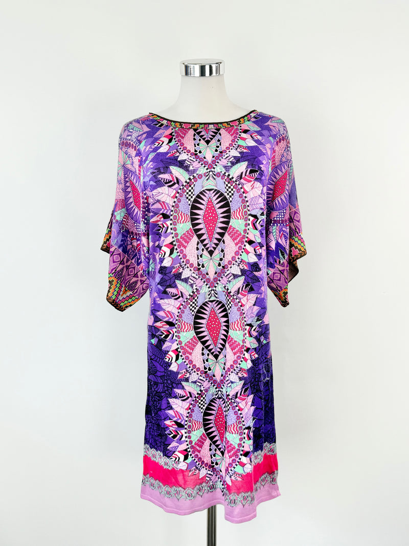 Custo Barcelona Bright Purple Patterned Tunic - AU8/10