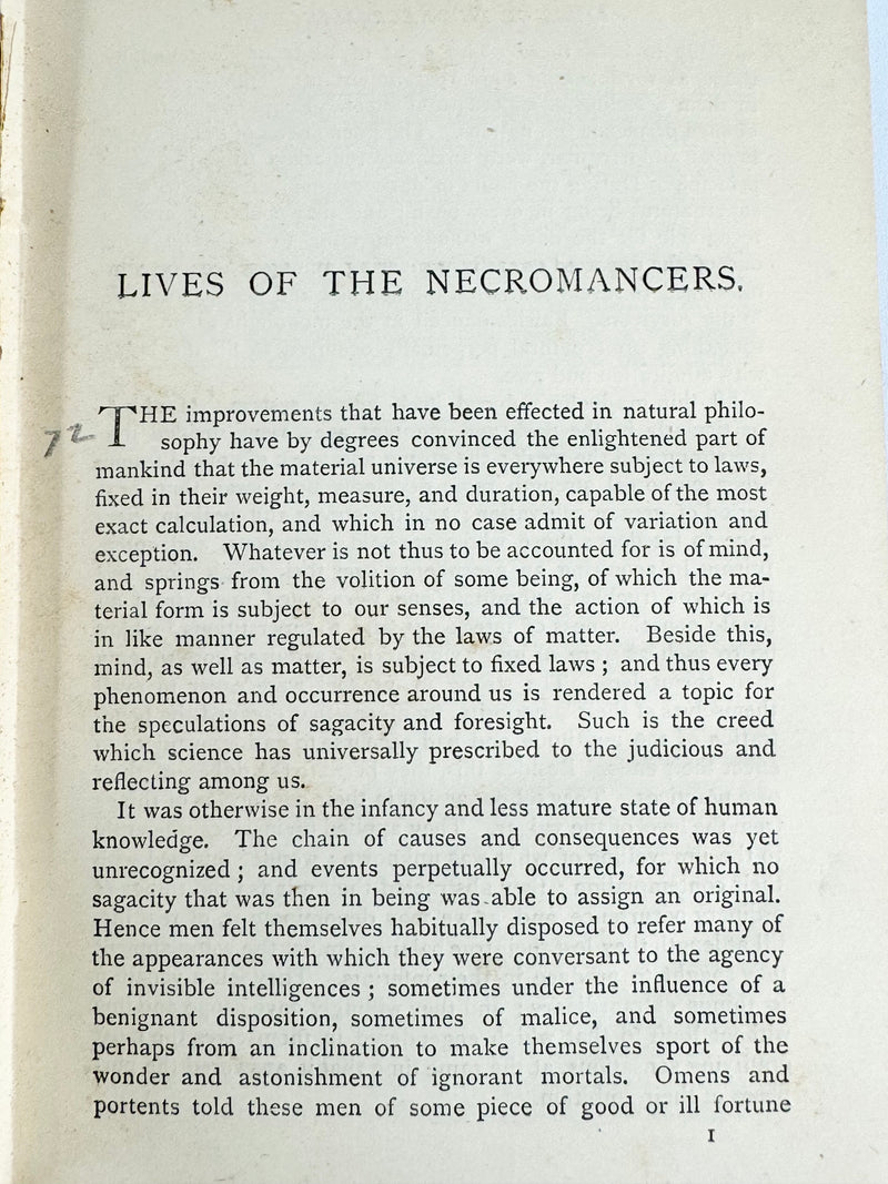 1876 Edition 'Godwin's Lives of the Necromancers'