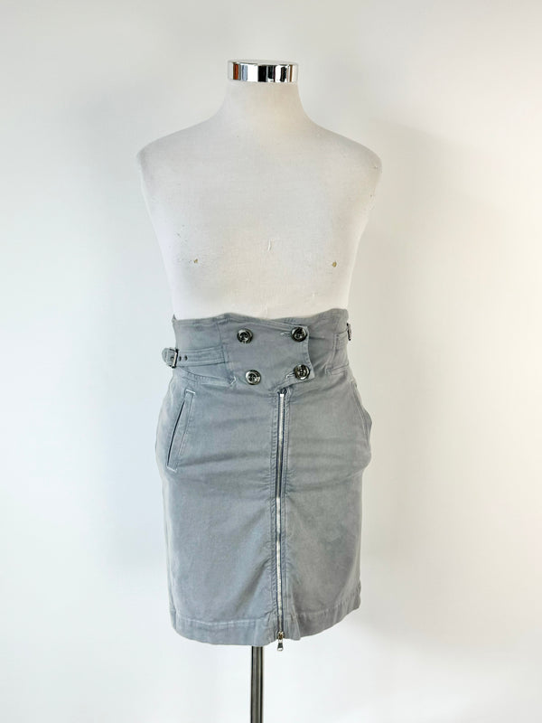 SportMax Grey Double Breasted Skirt - AU12