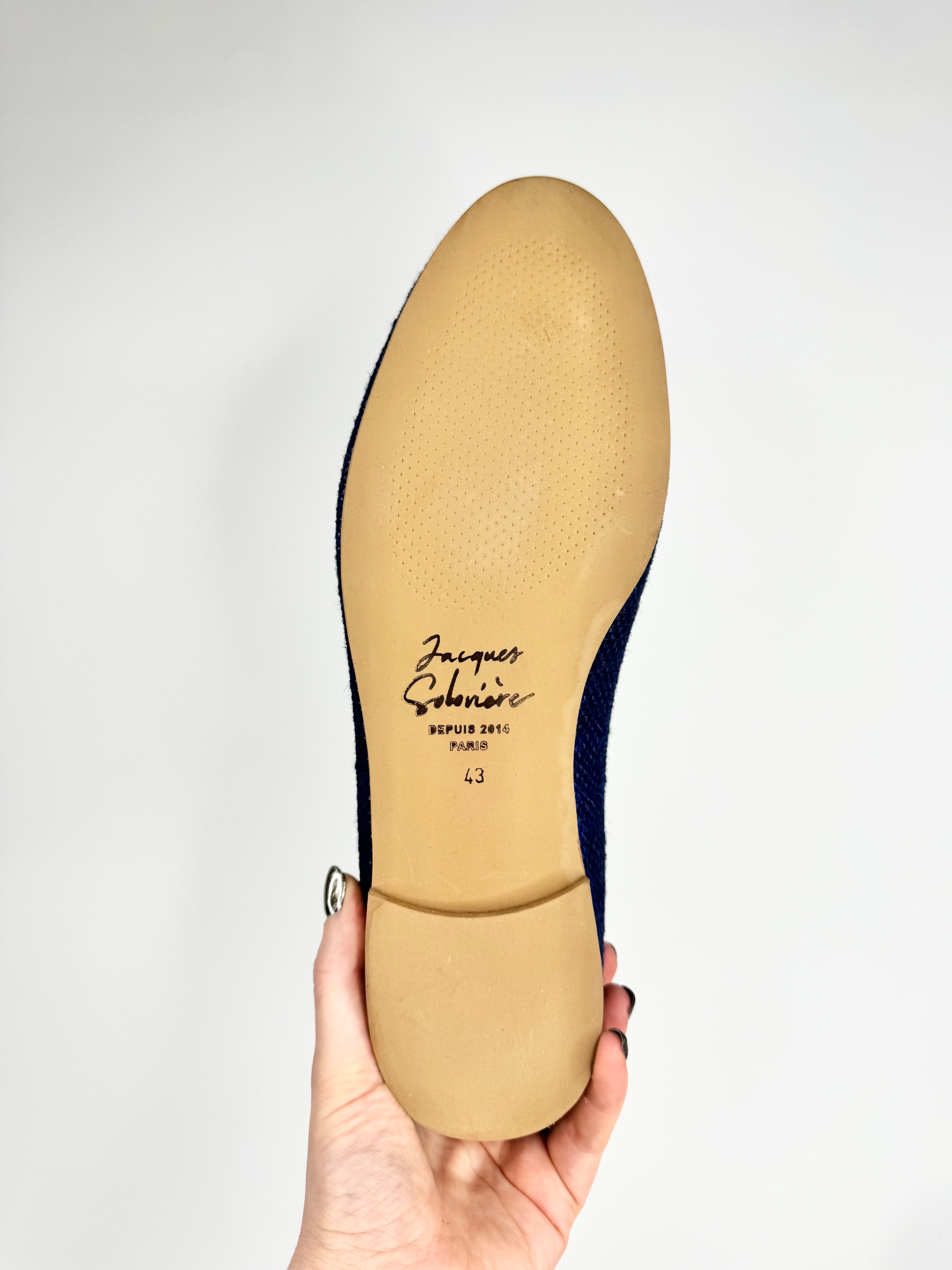 Jacques Soloviere Linen Navy Woven Loafers - EU43