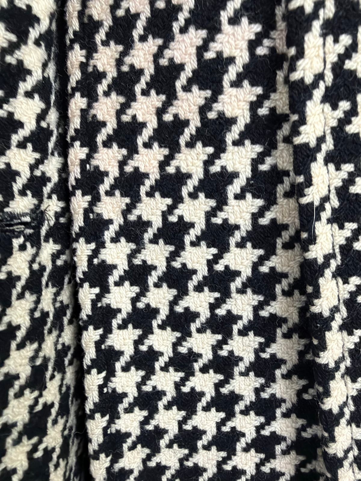 Vintage Roga Black & Cream Houndstooth Wool Coat - AU8/10