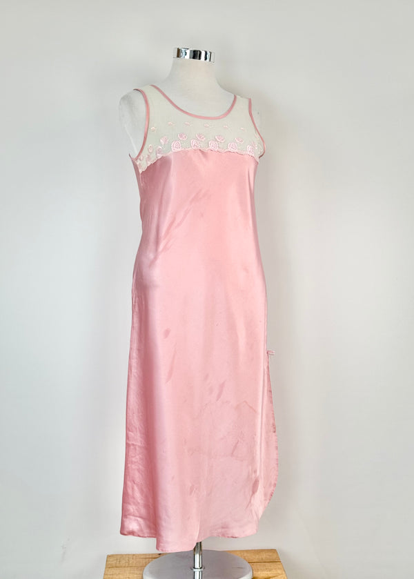 Vintage Christian Dior Cherry Blossom Satin Slip - AU14