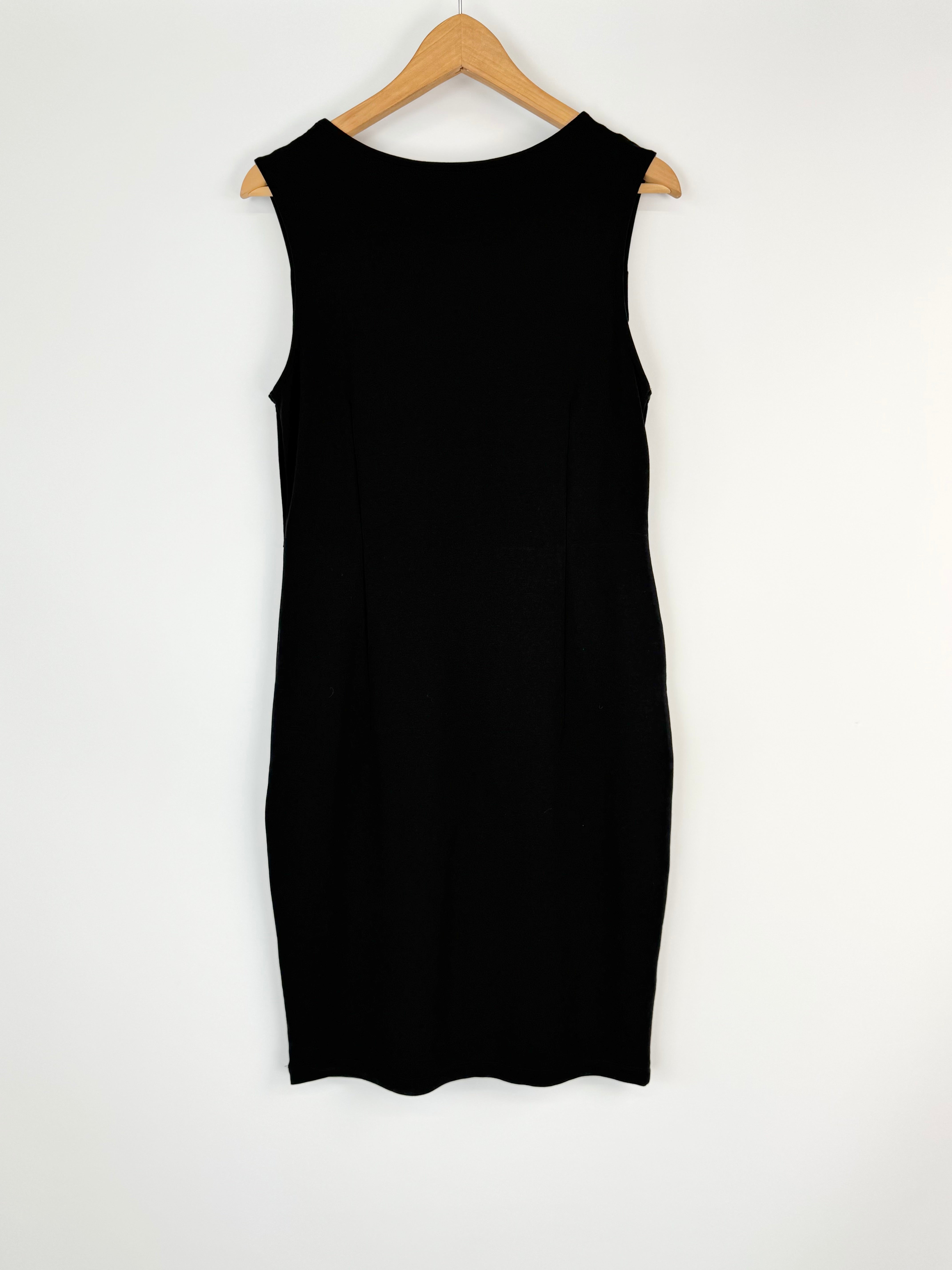Orsay Black Velvet Illusion Neckline Midi Dress - AU12