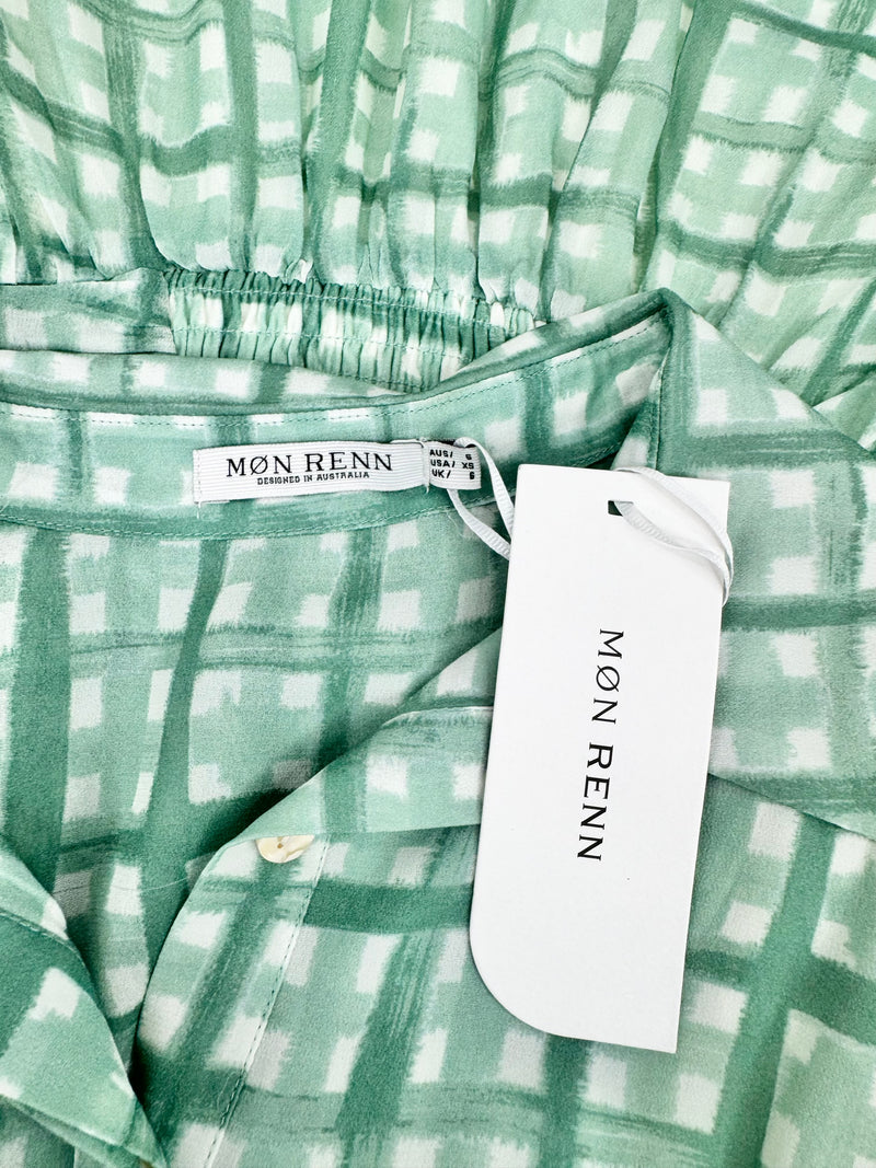 MØN RENN Mint & Blue 'Seaside Check Mini Dress' NWT - AU6