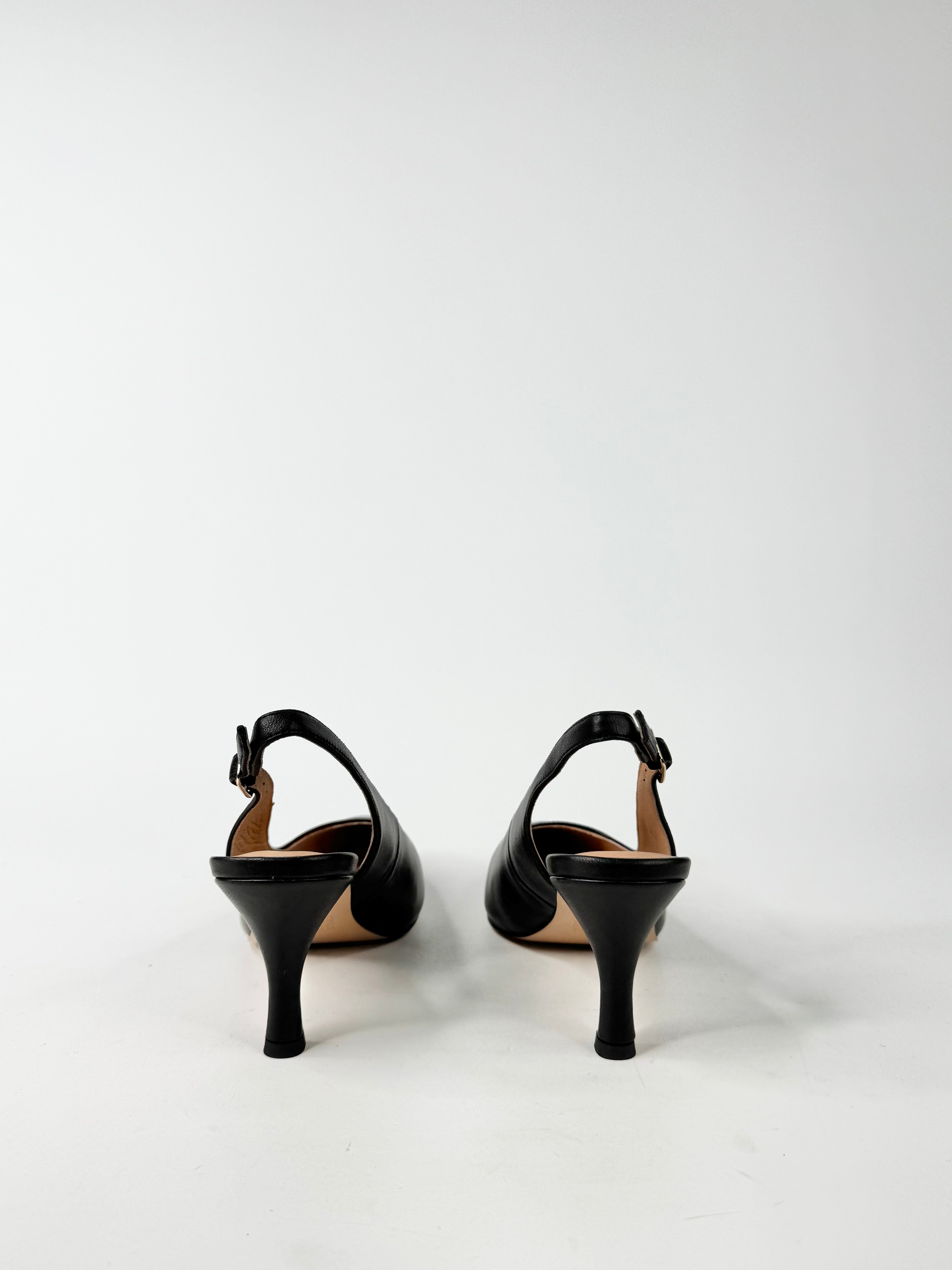 MFW Diana Ferrari Tiyena Black Leather Heels - EU37