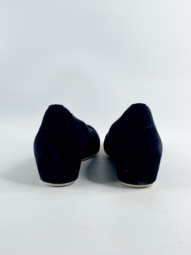 Hassia Black Suede 'Nizza' Wedges - EU39