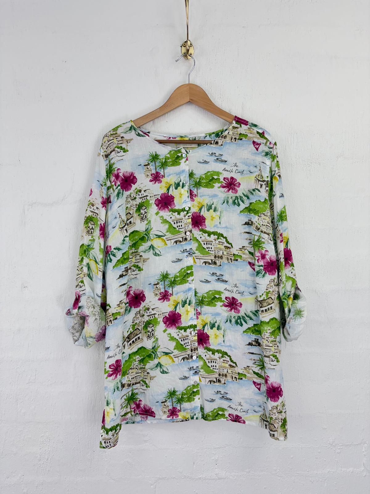 Cynthia Rowley Amalfi Coast Linen Blouse - AU22/24