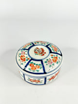 Antique Blue & Red Floral Lidded Dish