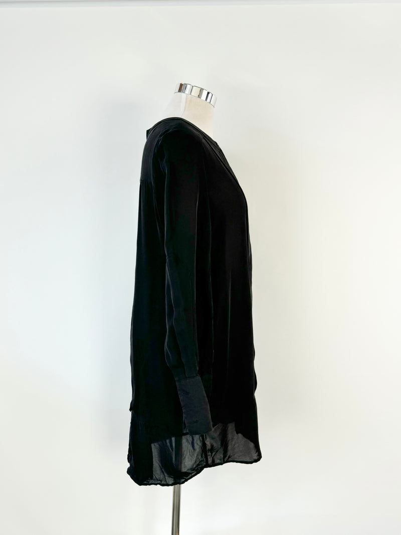 Arthur Galan Black Long Sleeve Silk Dress - AU14