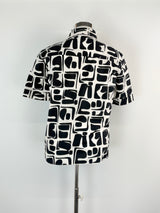 La DoubleJ Black & White Abstract Shapes Short Sleeve Shirt - AU12/14