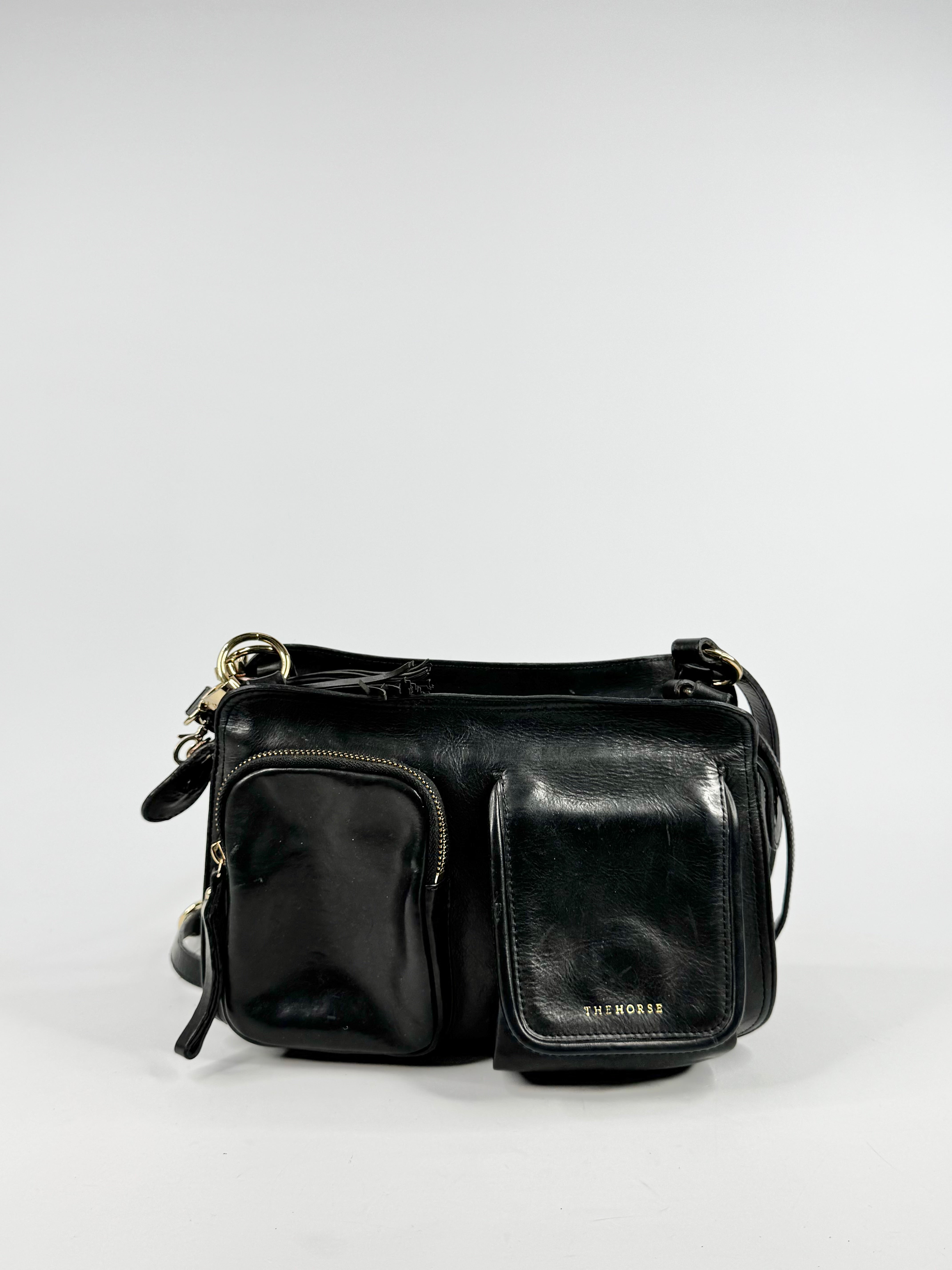 The Horse Black Leather Cross Body Bag