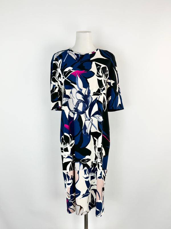S'Max Mara Bold Floral Pattern Shift Dress - AU8/10