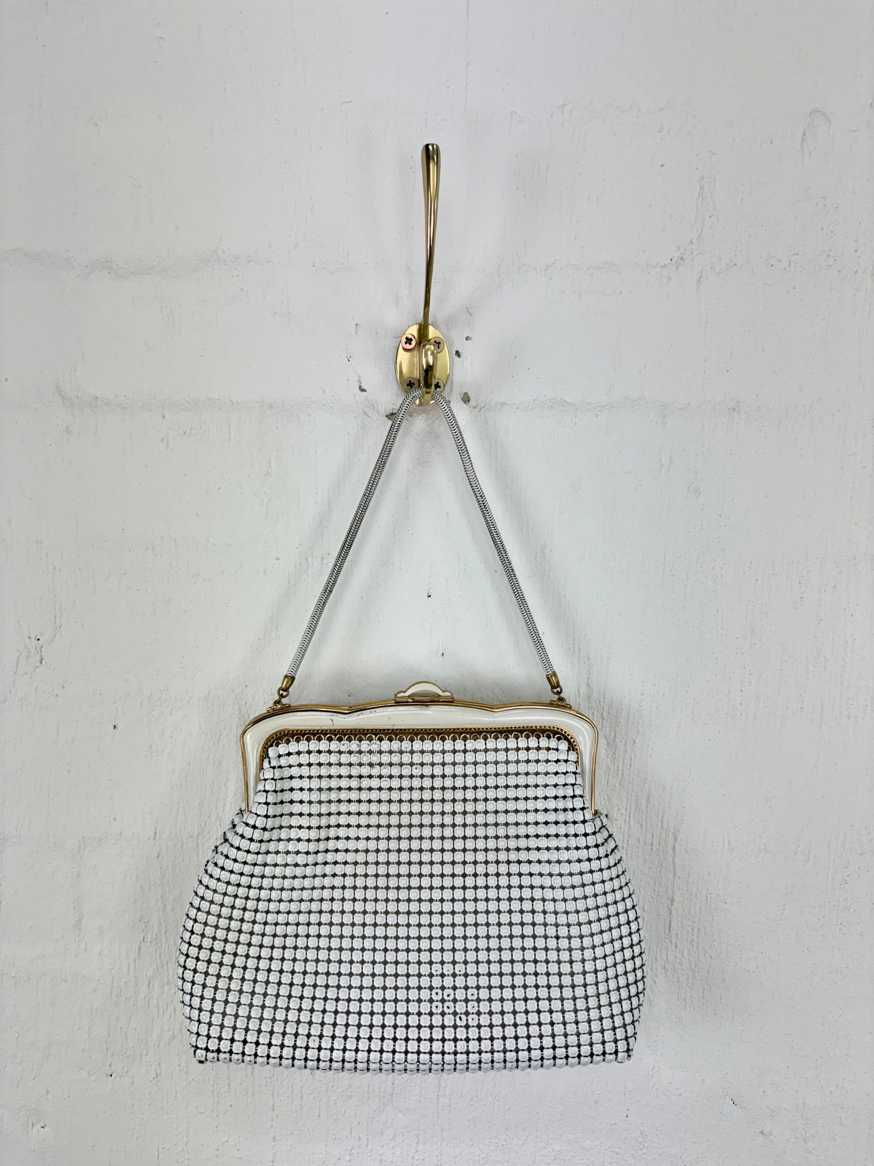 Vintage Oroton White Mesh Evening Bag