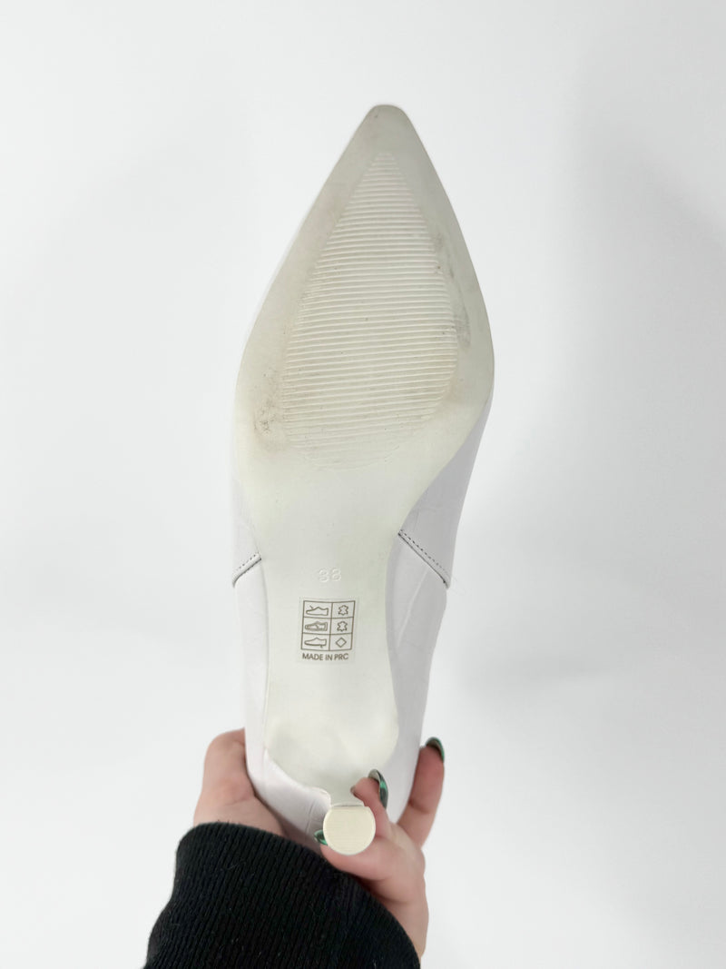 Senso White Croc Print Ankle Boots - EU38