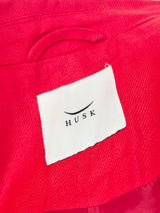 Husk Red Textured-Linen Blazer & Pants Set - AU8