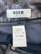 MSGM Milano Black Faux Leather Mini Skirt - AU10