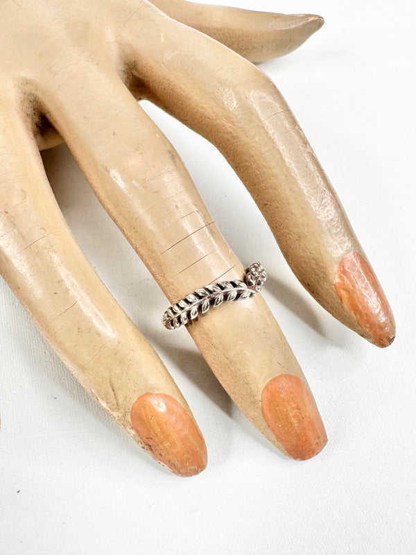 Pandora Silver Leaf Wishbone Ring