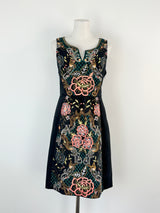 Moulinette Soeurs Black Embroidered-Pattern Midi Dress - AU6/8