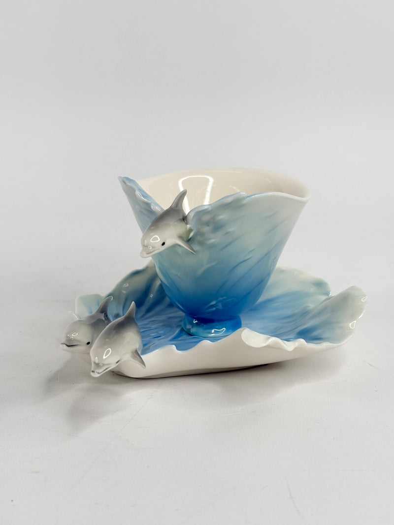 Franz Collection Jumping Dolphins Tea Cup & Saucer Set