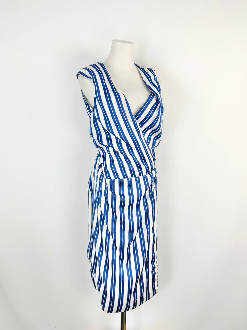 Vivienne Westwood Red Label Blue & White Striped Dress - AU10