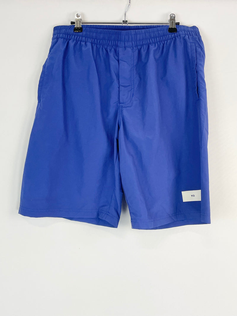 Adidas Y-3 Indigo Logo-Patch Swim Shorts - L