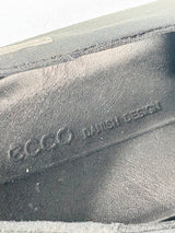 Ecco Black Leather & Gore-Tex Upper Slip Ons - EU42