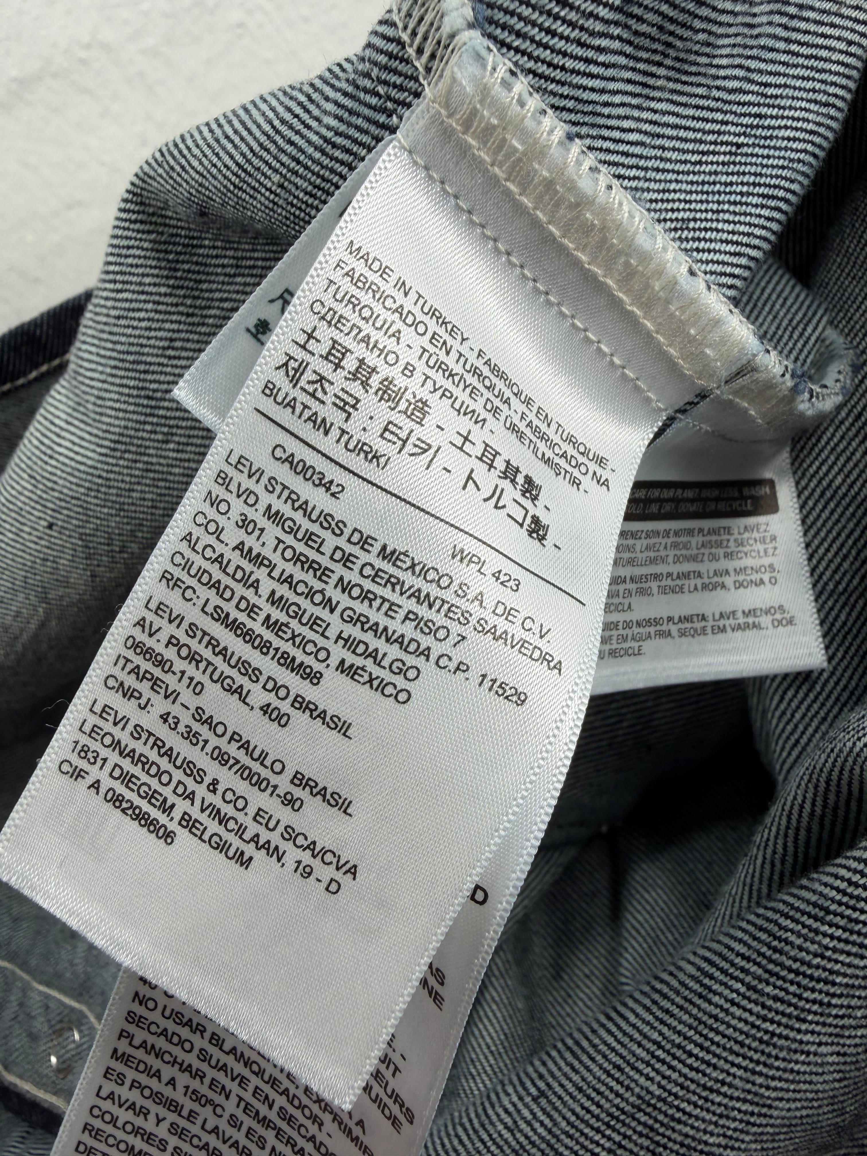 Levi's Dark Blue & White Click Button Shirt - XL
